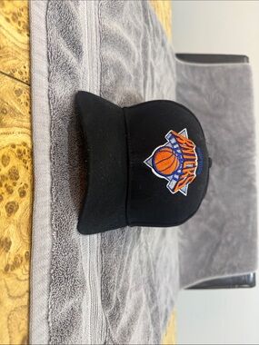 New Era Black Knicks Logo Cap with Orange and Blue Embroidery